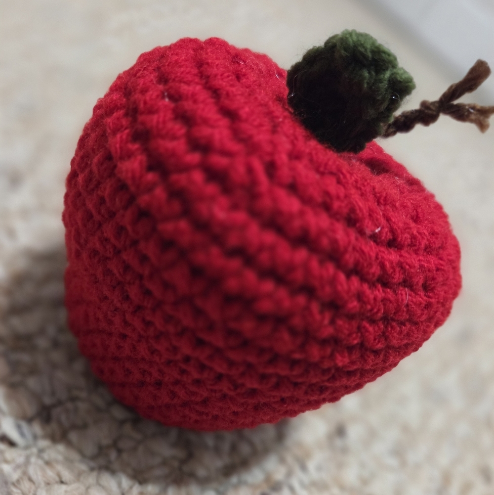 Handmade Red Crochet Apple Decor
